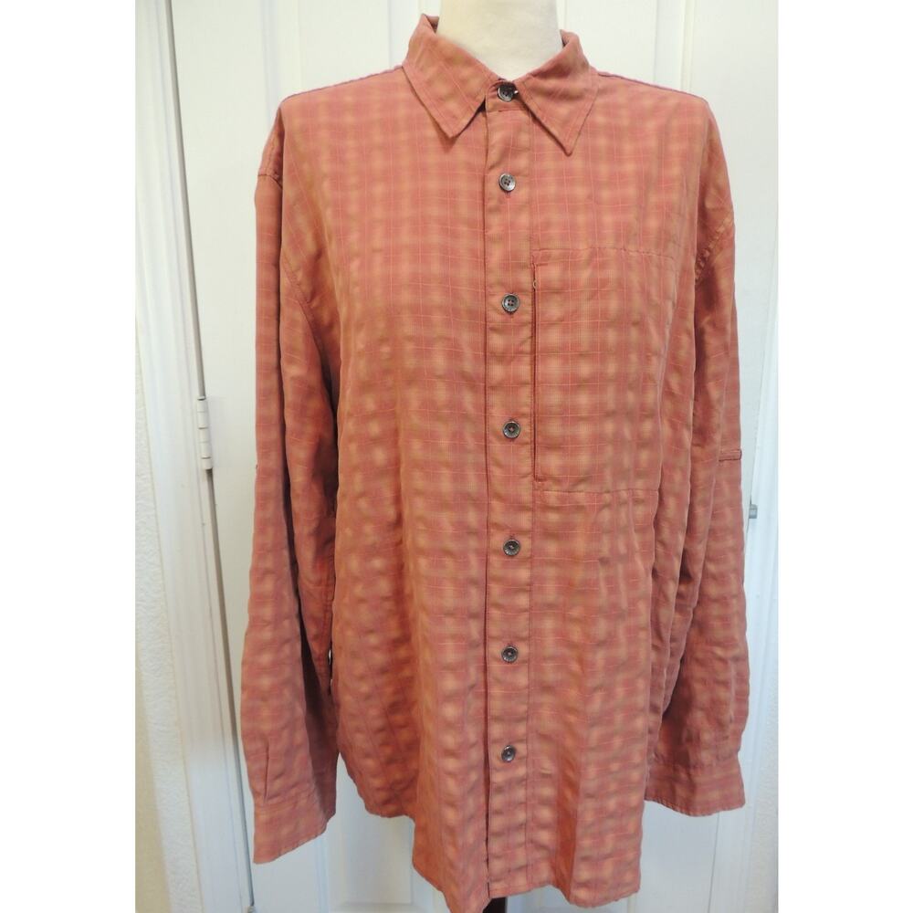 Royal Robbins Men’s Plaid Hiking Travel Outdoor Shirt Zipper Pocket L
